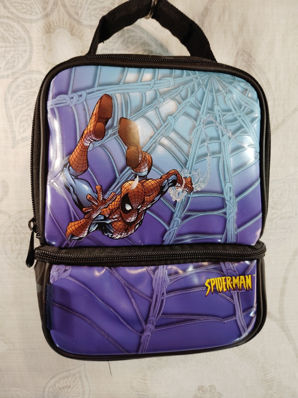 Spider-Man  Double Section Kids Lunch Tote Bag - Purple & Blue